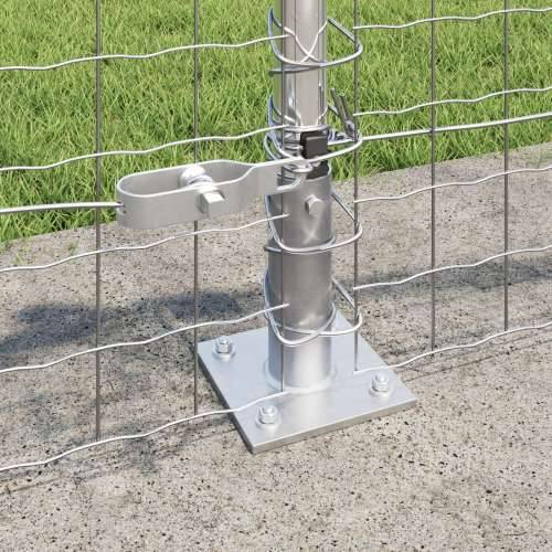 Stupovi Ograde s Podnožjem 13 kom Ø32mm 70cm Galvanizirani Čelik Cijena