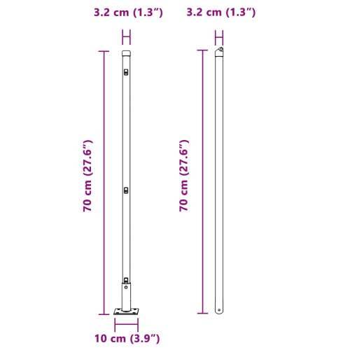 Stupovi Ograde s Podnožjem 13 kom Ø32mm 70cm Galvanizirani Čelik Cijena
