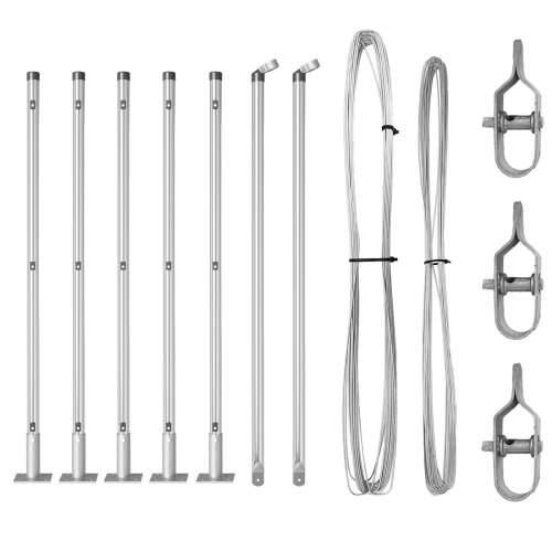 Stupovi Ograde s Podnim Plasmanima 7 kom Ø32mm 90cm Galvanizirani Čelik Cijena