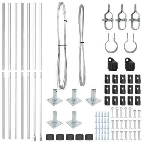 Stupovi ograde s postoljem 7 kom Ø32mm 68,5cm Galvanizirani čelik Cijena