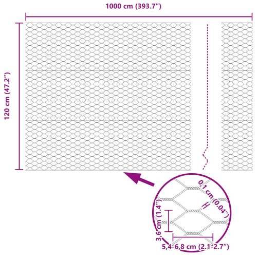 Heksagonalna ograda Siva 1,2x10 m Čelik Cijena
