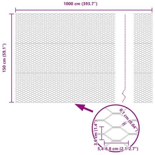 Heksagonalna Ograda Siva 1.5x10 m Čelik Cijena