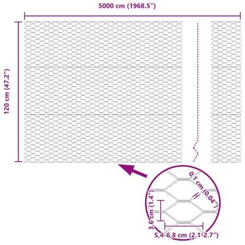 Heksagonalna Ograda Siva 1.2x50 m Čelik Cijena