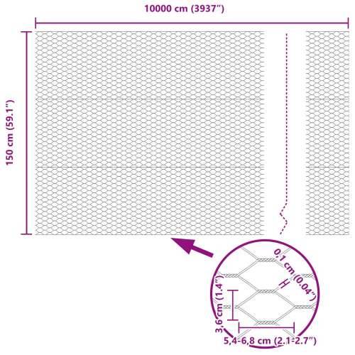 Hexagonalna ogradica siva 1.5x100 m Čelik Cijena