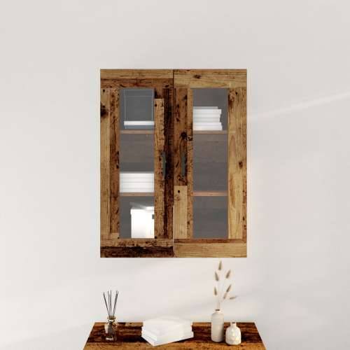 zidni ormar s staklenim vratima - Staro drvo - 69.5x34x90 cm Cijena
