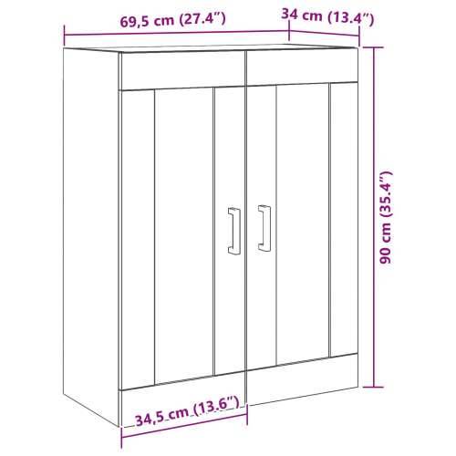 zidni ormar s staklenim vratima - Staro drvo - 69.5x34x90 cm Cijena