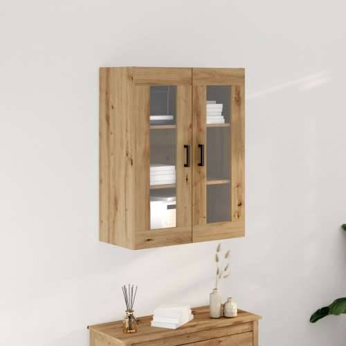 Ormar za zid s staklenim vratima Hrast 69.5x34x90 cm Cijena