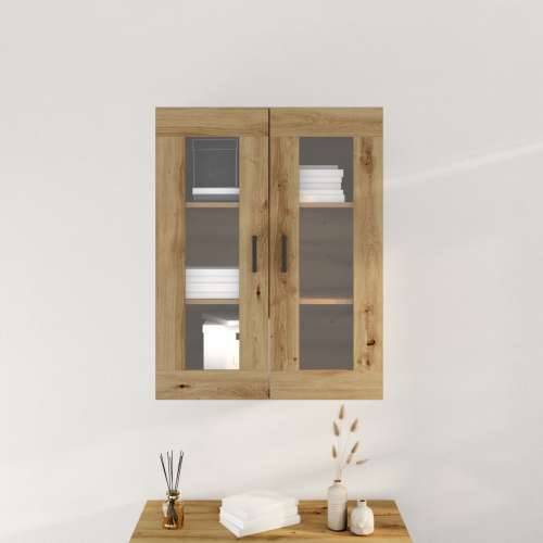Ormar za zid s staklenim vratima Hrast 69.5x34x90 cm Cijena