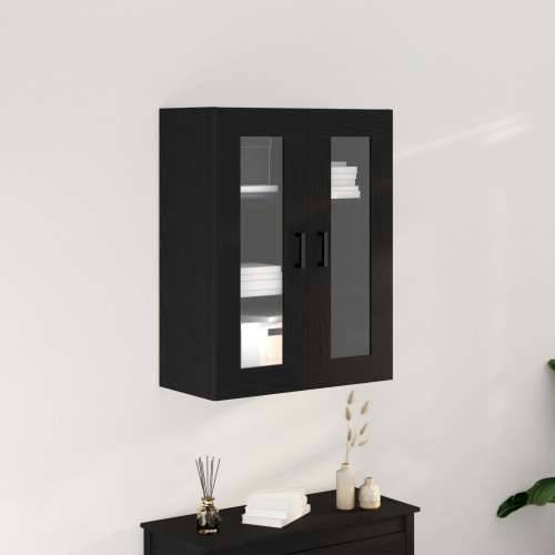 Ormar na zidu sa staklenim vratima Crni hrast 69.5x34x90 cm Cijena