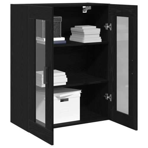 Ormar na zidu sa staklenim vratima Crni hrast 69.5x34x90 cm Cijena