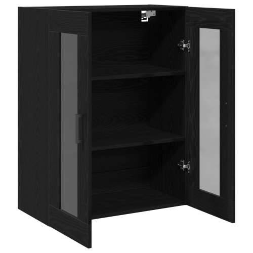 Ormar na zidu sa staklenim vratima Crni hrast 69.5x34x90 cm Cijena