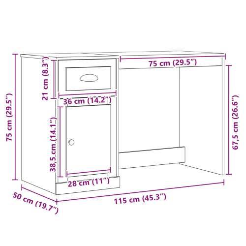 Stol s pohranom Crni hrast 50x115x75 cm Obrađeno drvo Cijena