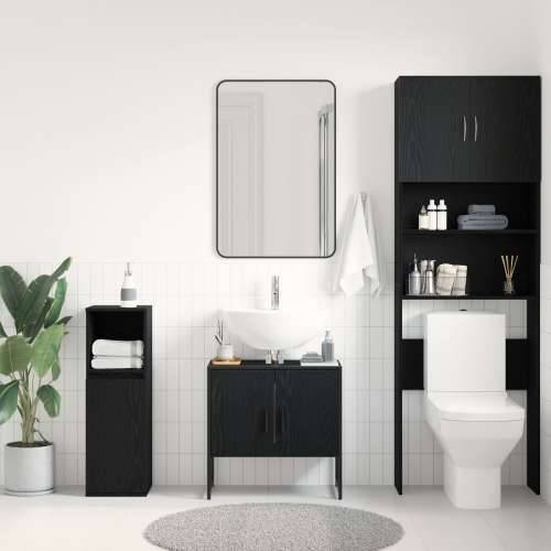 Kupaonski ormar za sudoper Crni hrast 60x33x60 cm Konstruirano drvo Cijena