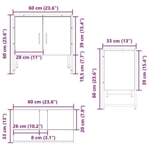 Kupaonski ormar za sudoper Crni hrast 60x33x60 cm Konstruirano drvo Cijena