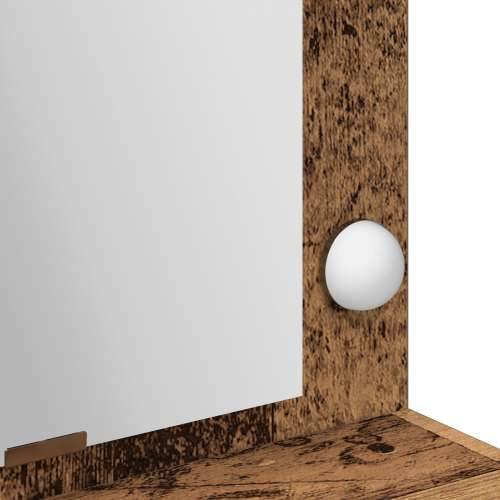 Toaletni Stol s LED Svjetlima - Vintage Drvo - 100x41x135 cm Cijena