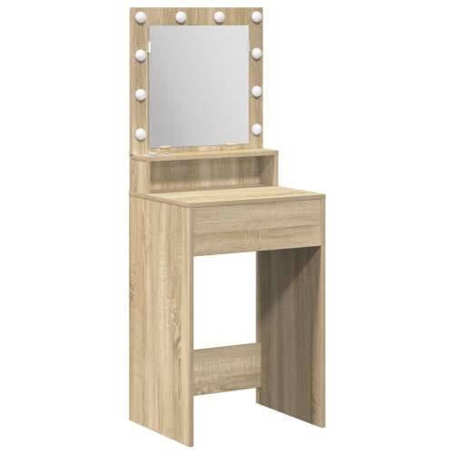 Toaletni Stol s LED Svjetlima u Sonoma Hrastu, 50x41x135 cm Cijena