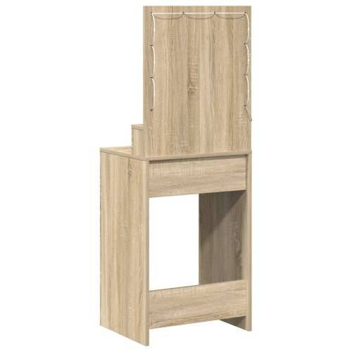 Toaletni Stol s LED Svjetlima u Sonoma Hrastu, 50x41x135 cm Cijena