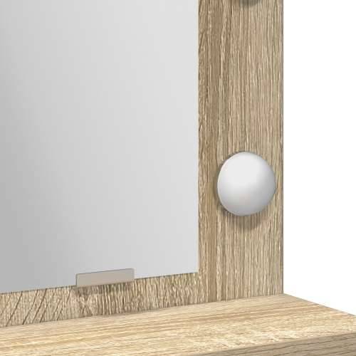 Toaletni Stol s LED Svjetlima u Sonoma Hrastu, 50x41x135 cm Cijena