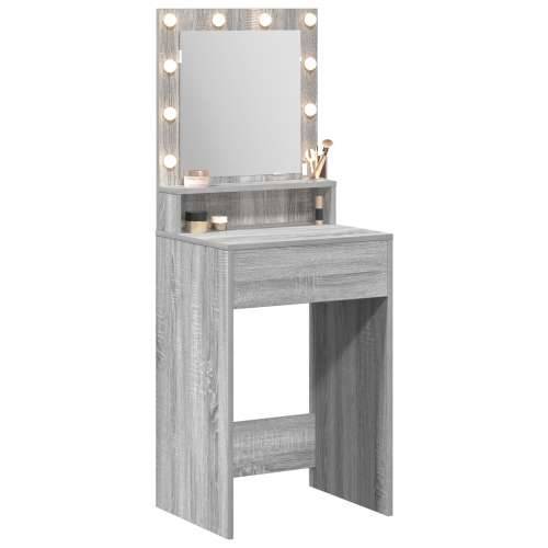 toaletni stol s LED svjetlima u Siva Sonoma - 50x41x135 cm Cijena
