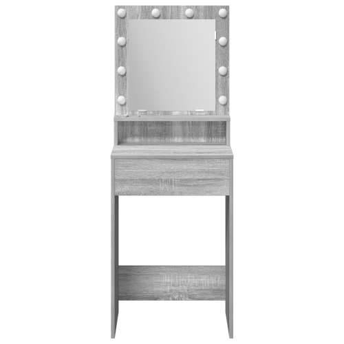 toaletni stol s LED svjetlima u Siva Sonoma - 50x41x135 cm Cijena
