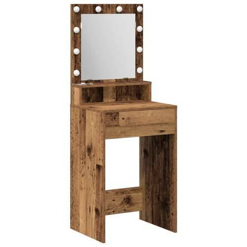 Toaletni Stolić s LED Svjetlima - Staro Drvo, 50x41x135 cm Cijena