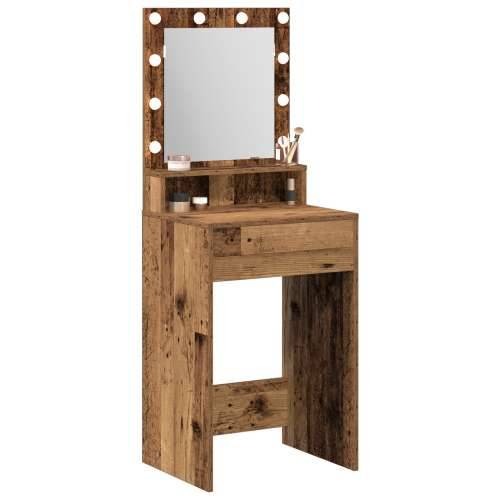 Toaletni Stolić s LED Svjetlima - Staro Drvo, 50x41x135 cm Cijena