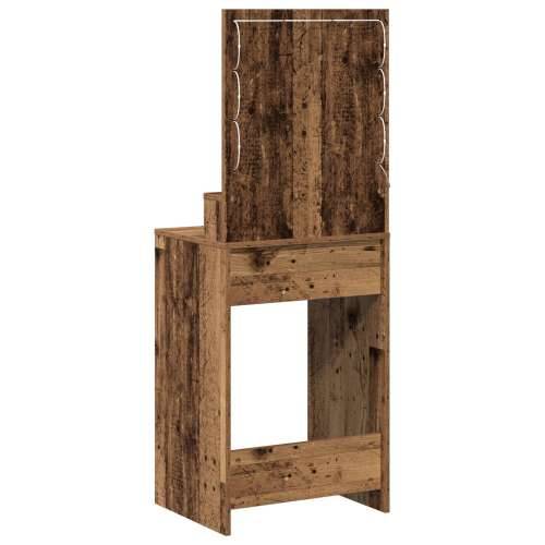 Toaletni Stolić s LED Svjetlima - Staro Drvo, 50x41x135 cm Cijena