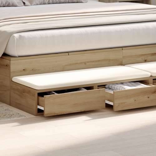 Ladice za krevet Umjetni hrast 200x36.5x16.5 cm Konstruirano drvo Cijena