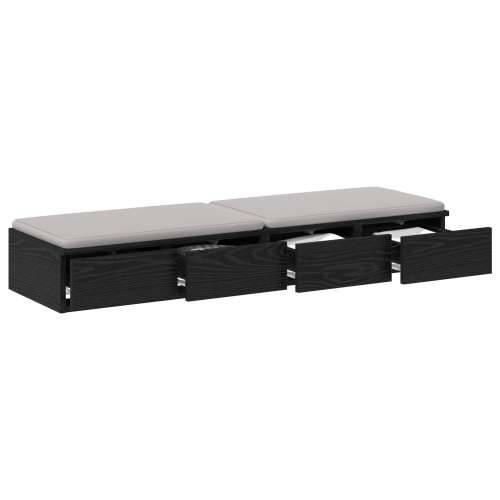 Ladice za krevet crne 120x36.5x16.5 cm konstruirano drvo Cijena