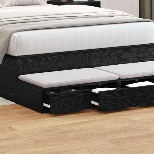 Ladice za krevet crne 120x36.5x16.5 cm konstruirano drvo Cijena