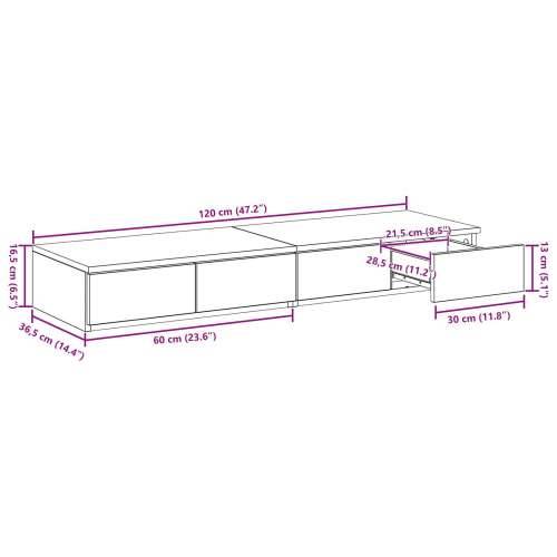 Ladice za krevet crne 120x36.5x16.5 cm konstruirano drvo Cijena