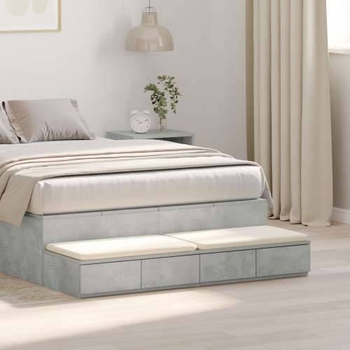 Noćne ladice Sivi beton 120x36.5x16.5 cm Obrađeni drvo Cijena