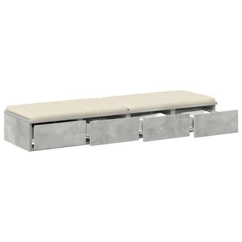 Noćne ladice Sivi beton 120x36.5x16.5 cm Obrađeni drvo Cijena