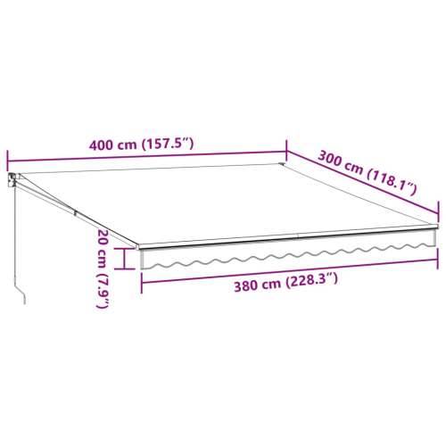 Tenda na ručno uvlačenje smeđa 400 x 300 cm - Smeđa 400 x 300 cm 1 Cijena