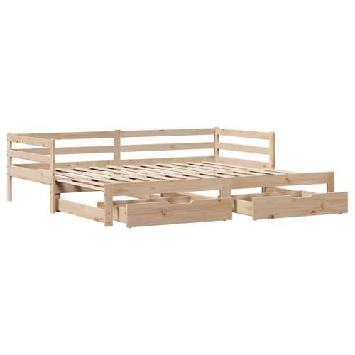 Dnevni krevet s ladicama bez madraca 90x200 cm masivno drvo Cijena