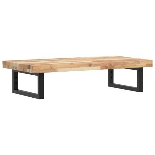 Zidna polica za Lavabo - Umivaonik od čelika i masivnog bagremovog drva - Smeđa i crna 80 x 40 x 4 cm 1 Pravokutno Cijena