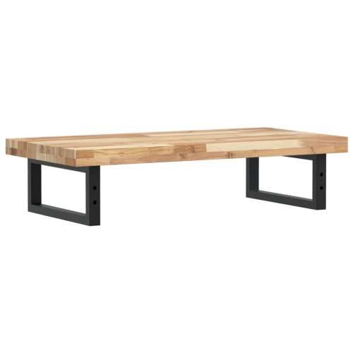 Zidna polica za Lavabo - Umivaonik od čelika i masivnog bagremovog drva - Smeđa i crna 80 x 40 x 4 cm 1 Pravokutno Cijena