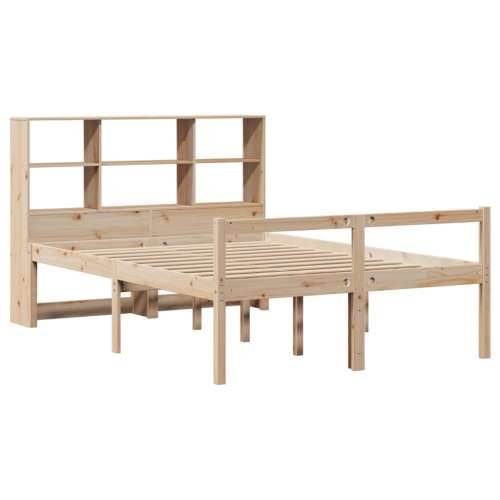 Krevet s regalom za knjige bez madraca 120x190 cm od borovine - Prirodna 120 x 190 cm Cijena
