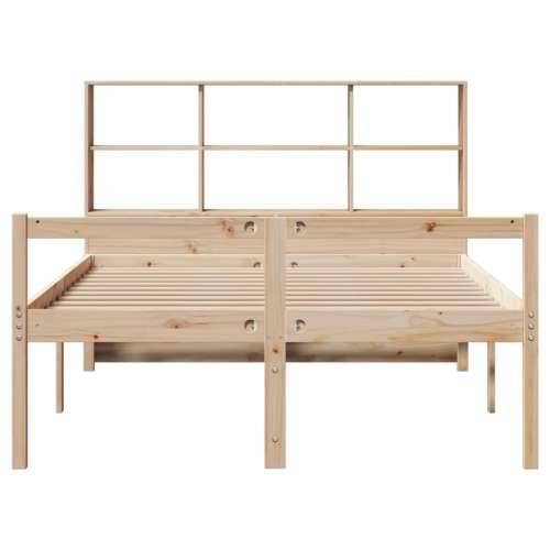 Krevet s regalom za knjige bez madraca 120x190 cm od borovine - Prirodna 120 x 190 cm Cijena