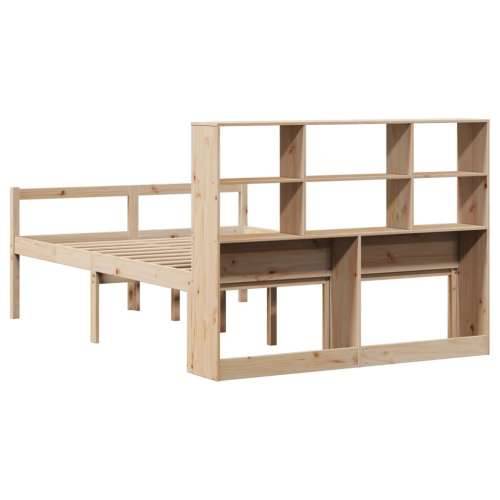 Krevet s regalom za knjige bez madraca 120x190 cm od borovine - Prirodna 120 x 190 cm Cijena