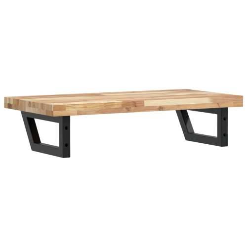 Zidna polica za Lavabo - Umivaonik od čelika i masivnog bagremovog drva - Smeđa i crna 80 x 40 x 4 cm 1 Trapez Cijena
