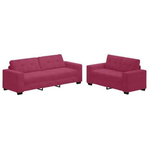 set od 2 kauča s jastucima vino crvene boje Cijena