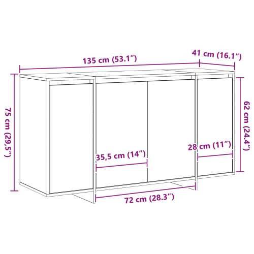Siva komoda Siva Sonoma Konstruirano drvo 135 x 41 x 75 cm Cijena