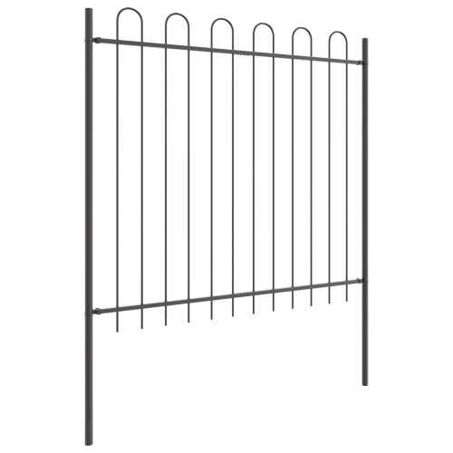 Vrtna ograda s hoop topom Siva 11.9x1.5 m Čelik Cijena