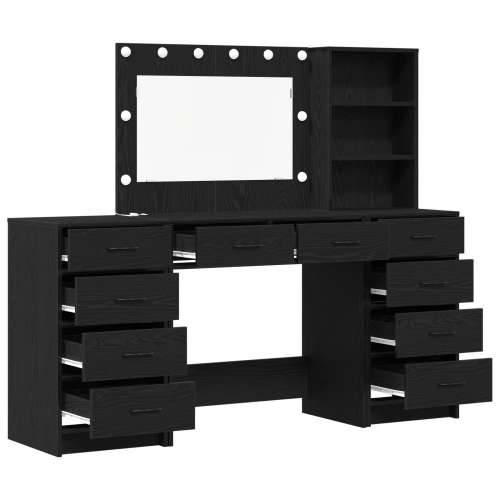 Set od 3 toaletna stola s LED crnog konstruiranog drva Cijena