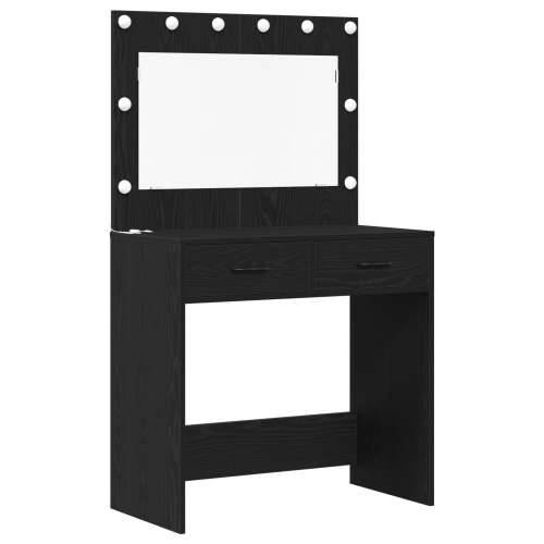 Set od 3 toaletna stola s LED crnog konstruiranog drva Cijena