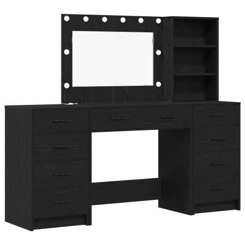 Set od 3 toaletna stola s LED crnog konstruiranog drva Cijena