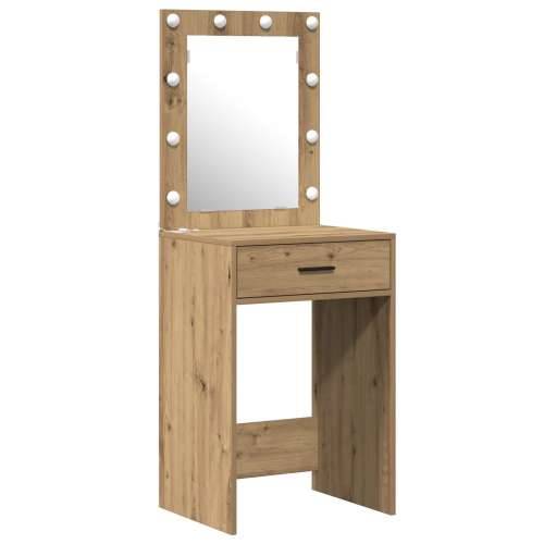 Set od 2 toaletnog stola s LED svjetlom u umjetnom hrastu Cijena