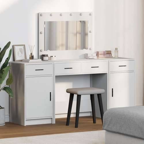 Set od 3 komada toaletnog stola s LED, bijelo konstruirano drvo Cijena