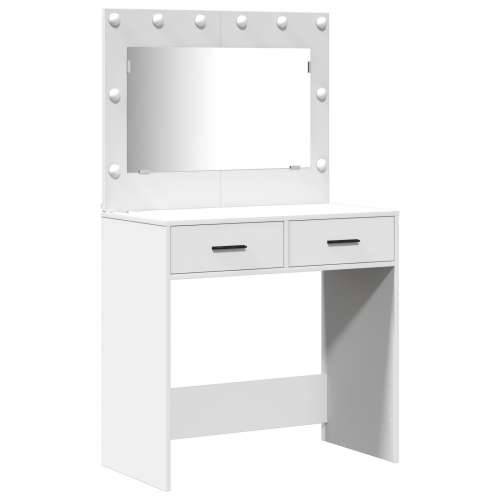 Set od 3 komada toaletnog stola s LED, bijelo konstruirano drvo Cijena